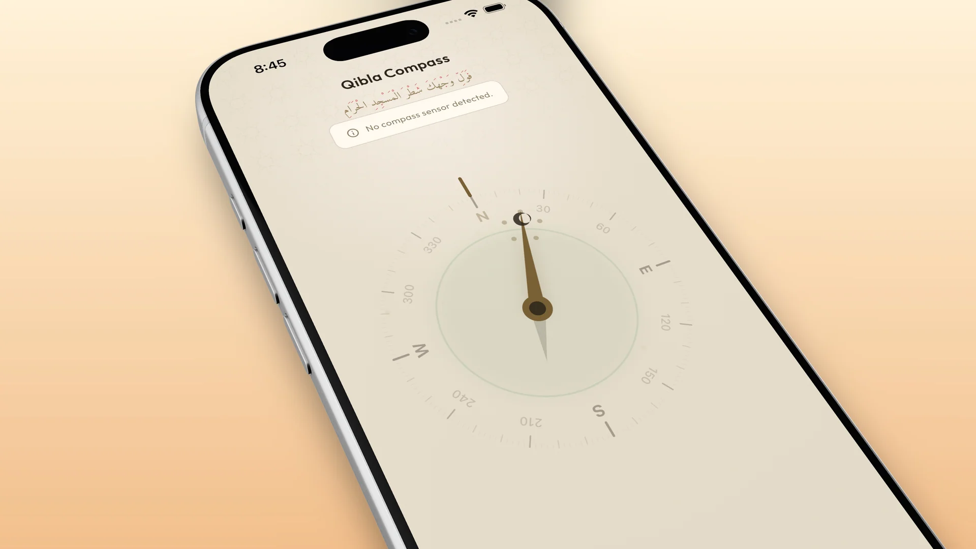 Raha Qibla guidance screen for finding prayer direction